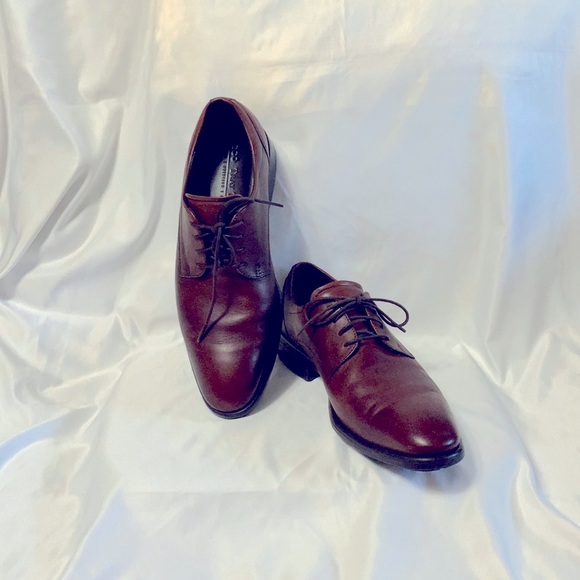 ECCO London Plain Toe Almond Brown Leather Derby Oxford Dress Shoe 9/9.5. EU 43 - Picture 5 of 15